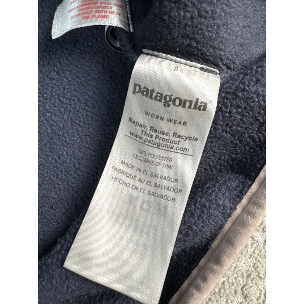 Patagonia Synchilla Fleece Pullover Kids Medium 10 Blue Synchilla Snap Collared - Picture 5 of 7